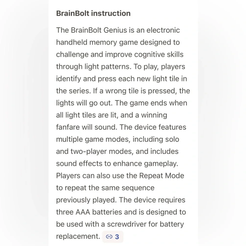 BrainBolt Electronic Logic Puzzle Game - Black & Green LED Brain Teaser